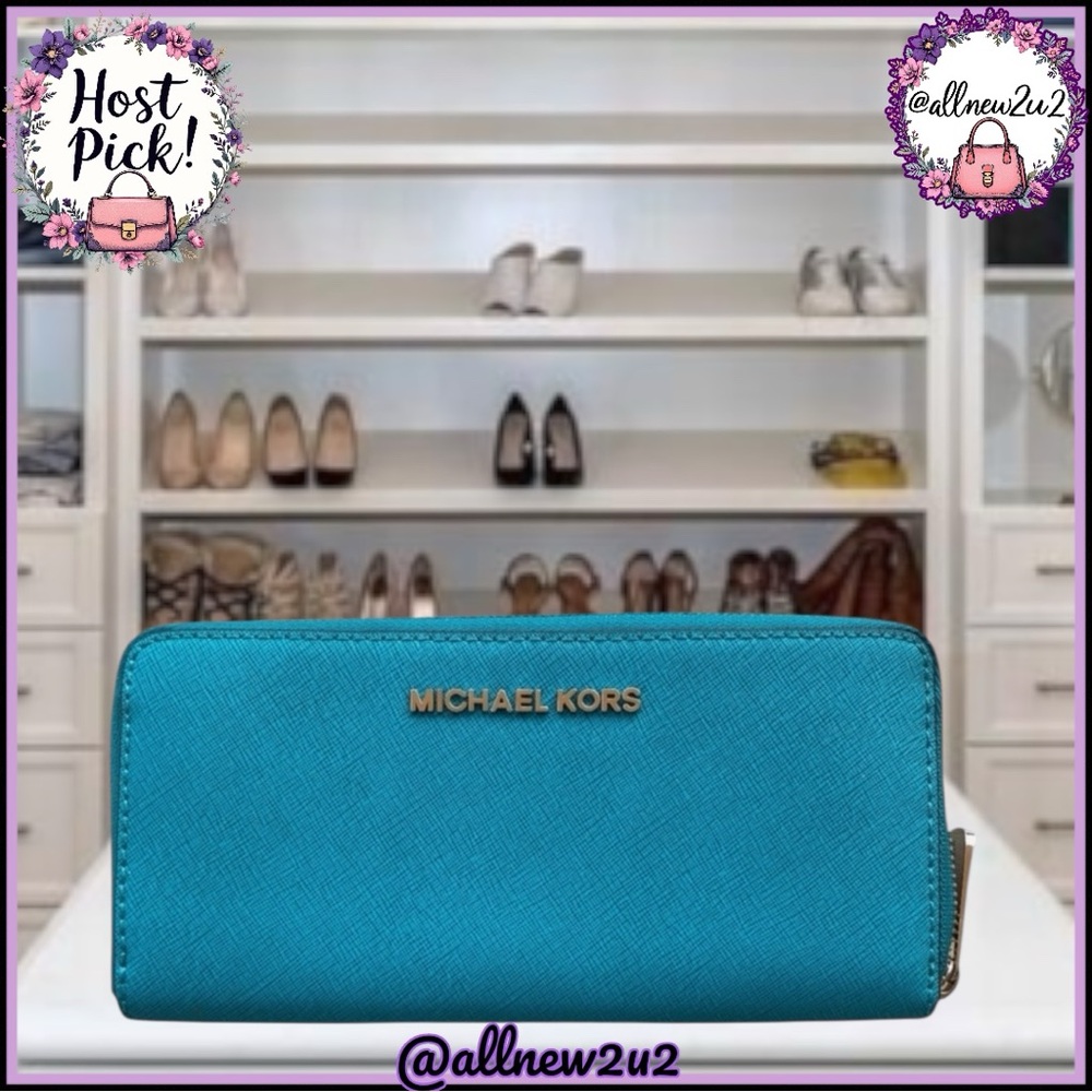 Michael Kors Long Wallet Turquoise Leather